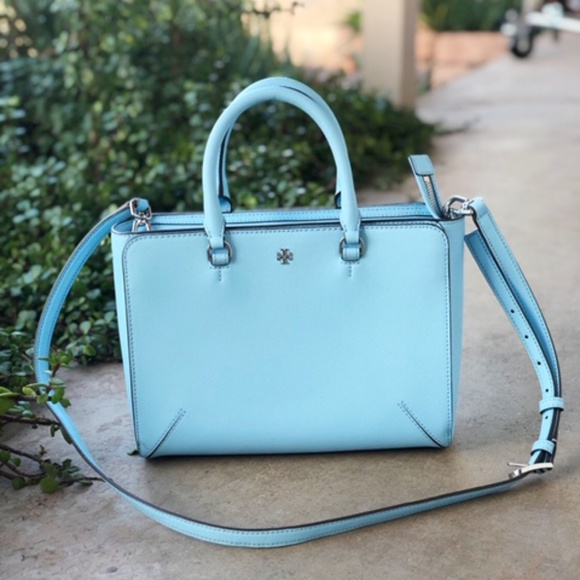 tory burch light blue purse